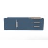 Castello Usa Alpine 48" Wall Mounted Blue Vanity Base with Brushed Nickel Handles CB-MC-48BLU-BN-VBO